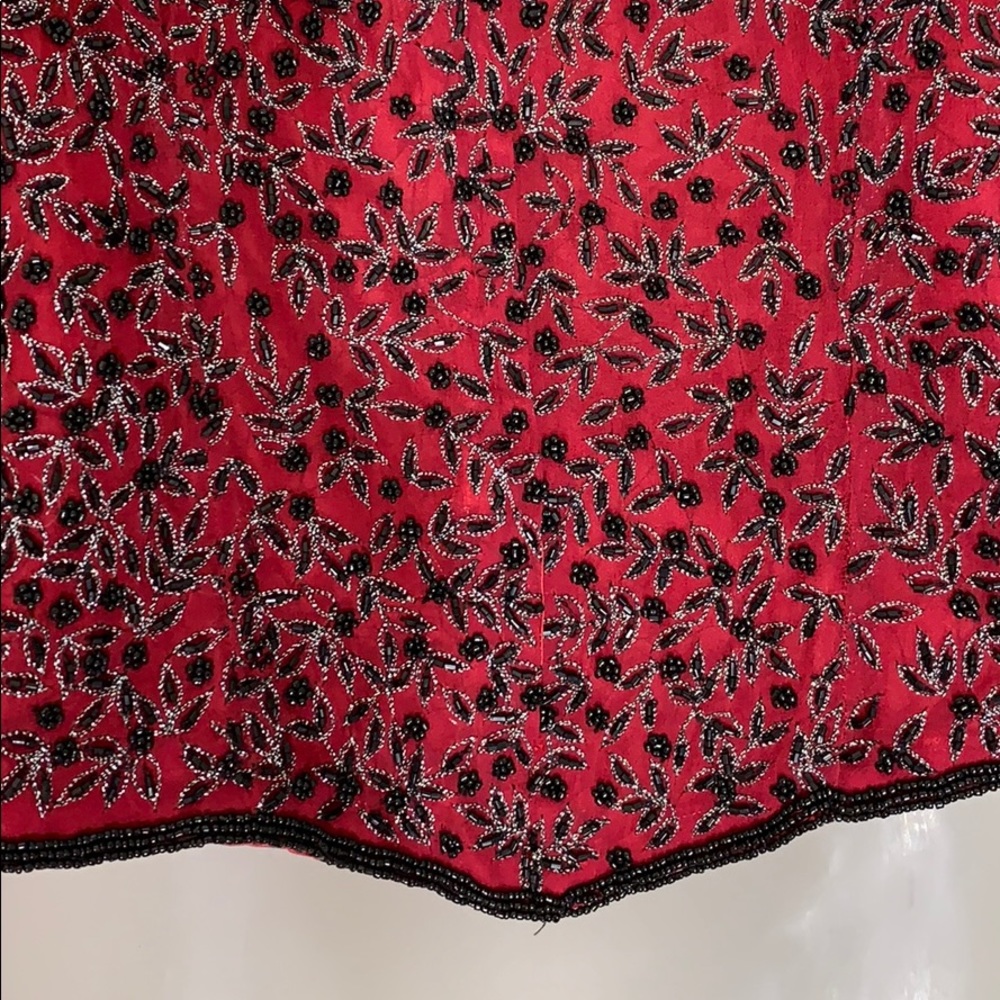 Papell Boutique Evening Silk Beaded Top - Picture 7 of 13
